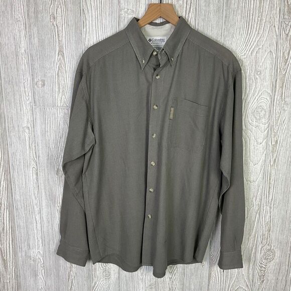 Vintage Y2K Columbia Performance Grey Button Down Shirt Long Sleeve Men's L - Picture 2 of 7